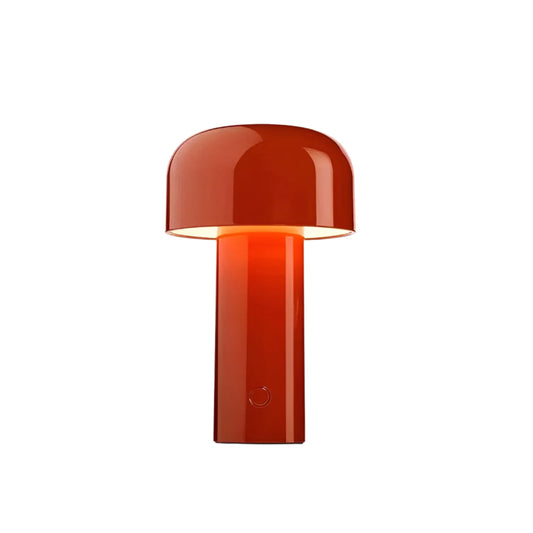 Minimalist Mushroom LED Rechargeable Red Table Lamp