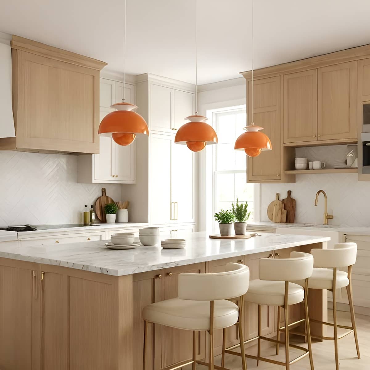 Minimalist Scandi Metal Pendant Light for Kitchen Island
