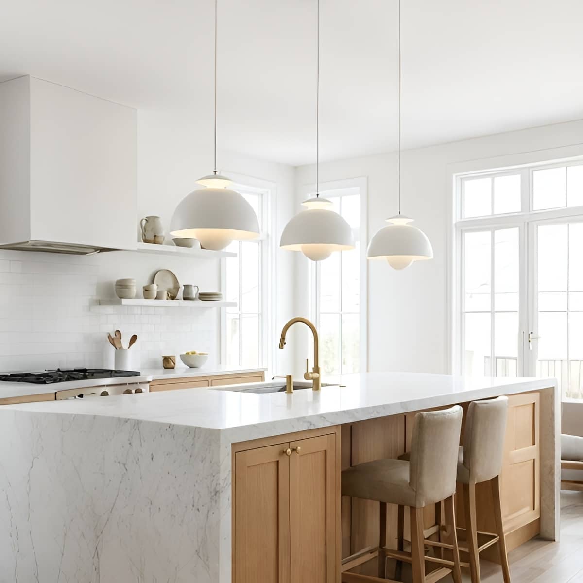 Minimalist Scandi Metal Pendant Light for Kitchen Island