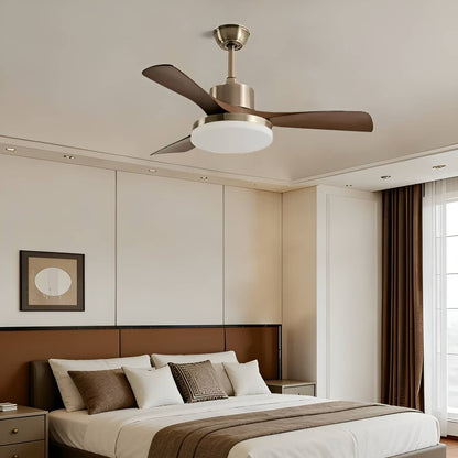 Minimalist Vintage Ceiling Fan for Bedroom with LED Light