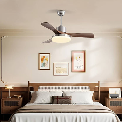 Minimalist Vintage Ceiling Fan for Bedroom with LED Light