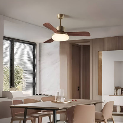 Minimalist Vintage Ceiling Fan for Bedroom with LED Light