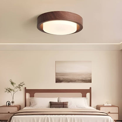 Minimalist Wood Grain LED Round Ceiling Light