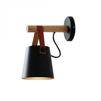 Minimalist  Wooden Belt Bucket Wall Sconce
