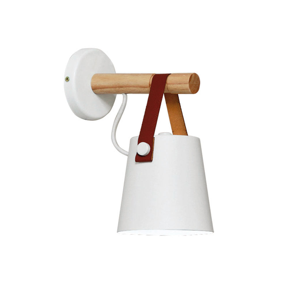 Minimalist  Wooden Belt Bucket Wall Sconce