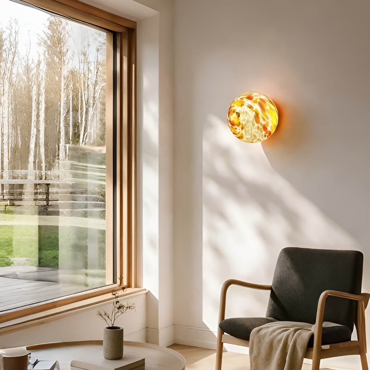 Modern Art Stained Glass Wall Light for Nursery