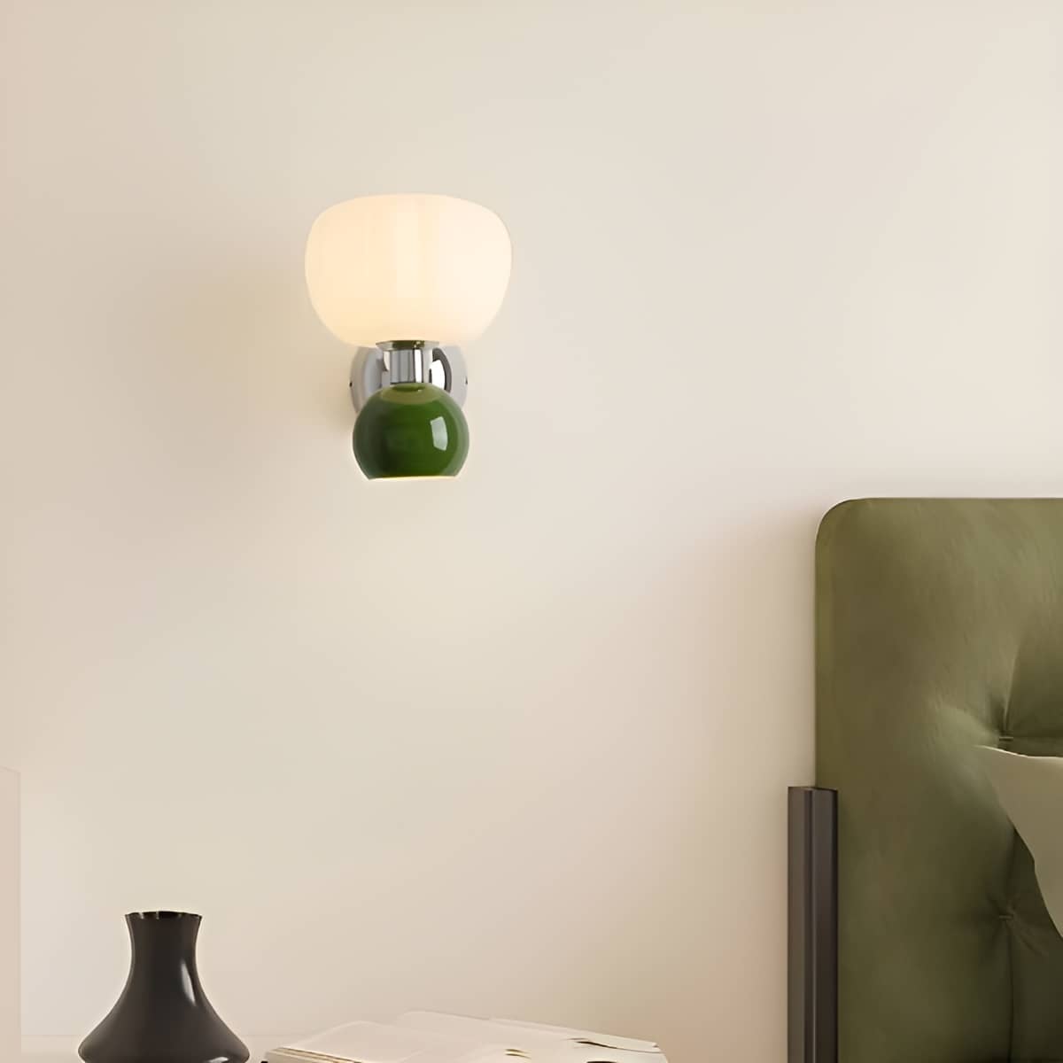 Modern Bauhaus Cream Pumpkin Wall Lamp