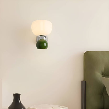 Modern Bauhaus Cream Pumpkin Wall Lamp