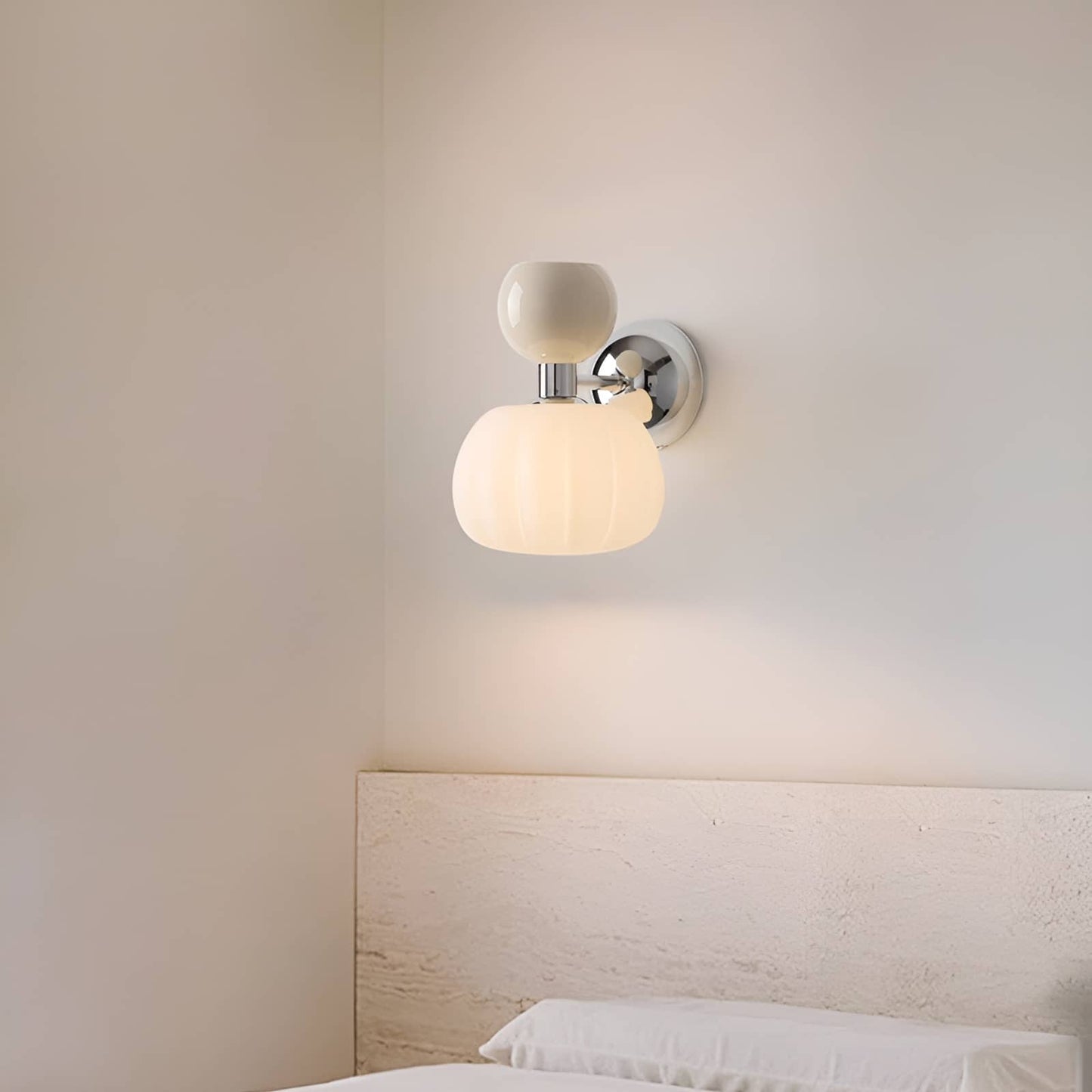 Modern Bauhaus Cream Pumpkin Wall Lamp