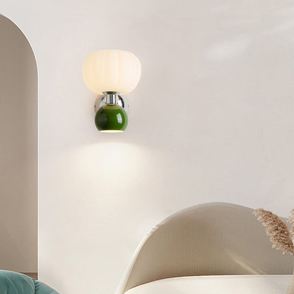 Modern Bauhaus Cream Pumpkin Wall Lamp