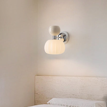 Modern Bauhaus Cream Pumpkin Wall Lamp