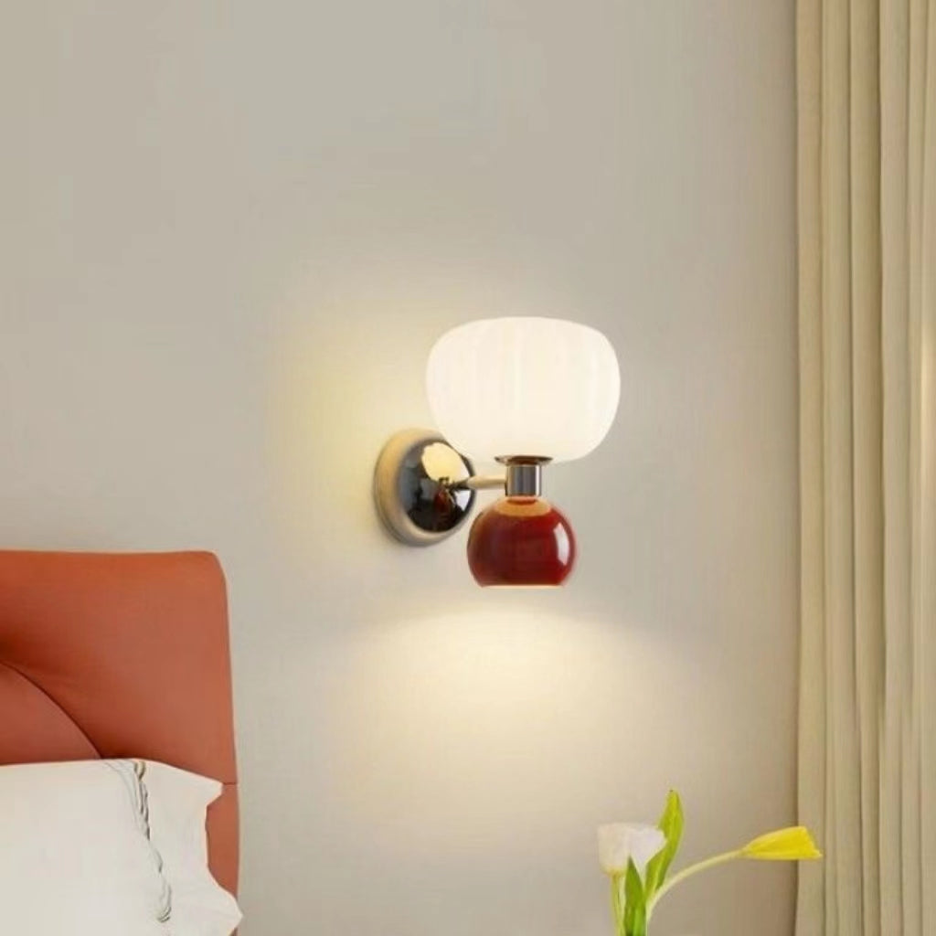 Modern Bauhaus Cream Pumpkin Wall Lamp