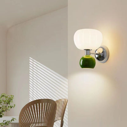 Modern Bauhaus Cream Pumpkin Wall Lamp