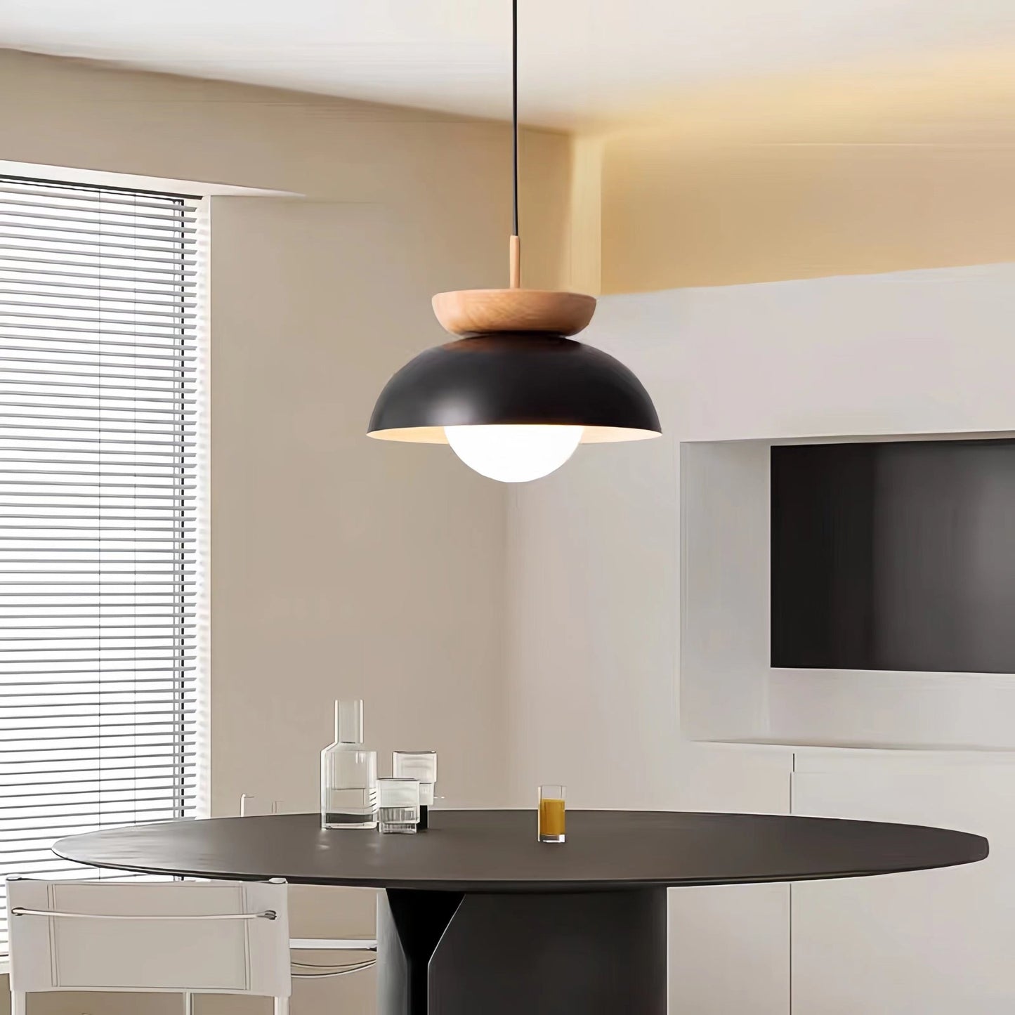 Modern Bowl Shaped Metal Pendant Light