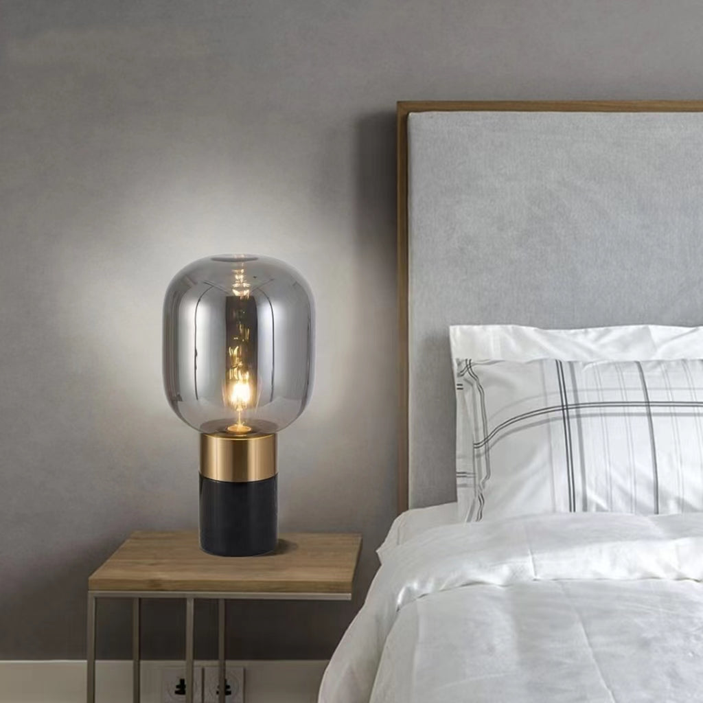 Modern Capsule Shaped Marble Table Lamp