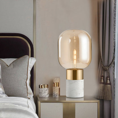 Modern Capsule Shaped Marble Table Lamp