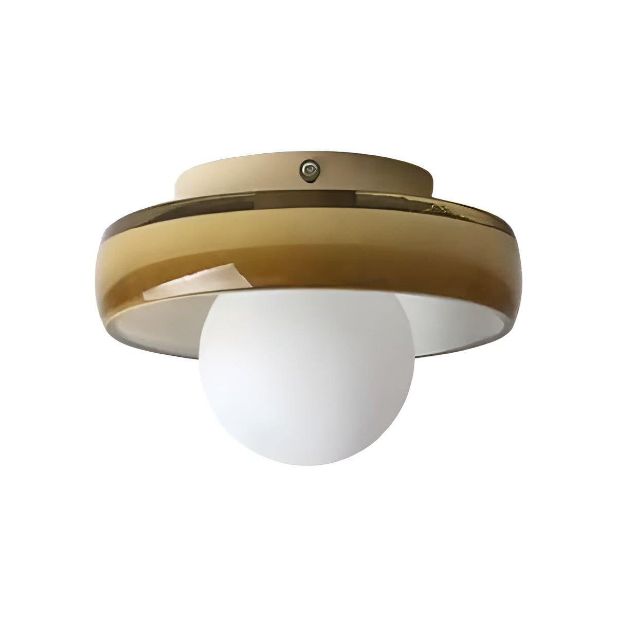 Modern Colored Glass Ceiling Light With White Globe