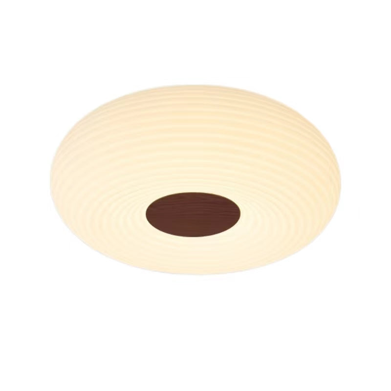 Modern Cream Ribbed Round Ceiling Lamp