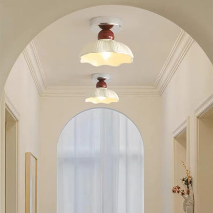 French Cream Style Semi Flush Ceiling Light