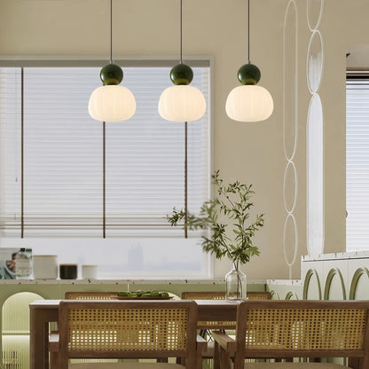 Modern Bauhaus Cream Pumpkin Pendant Lamp