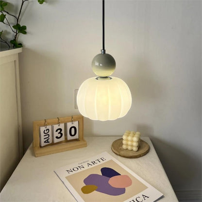 Modern Bauhaus Cream Pumpkin Pendant Lamp