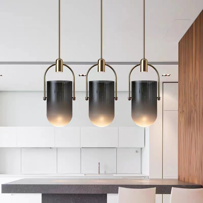 Modern Creative Bucket Shape Glass Pendant Lamp