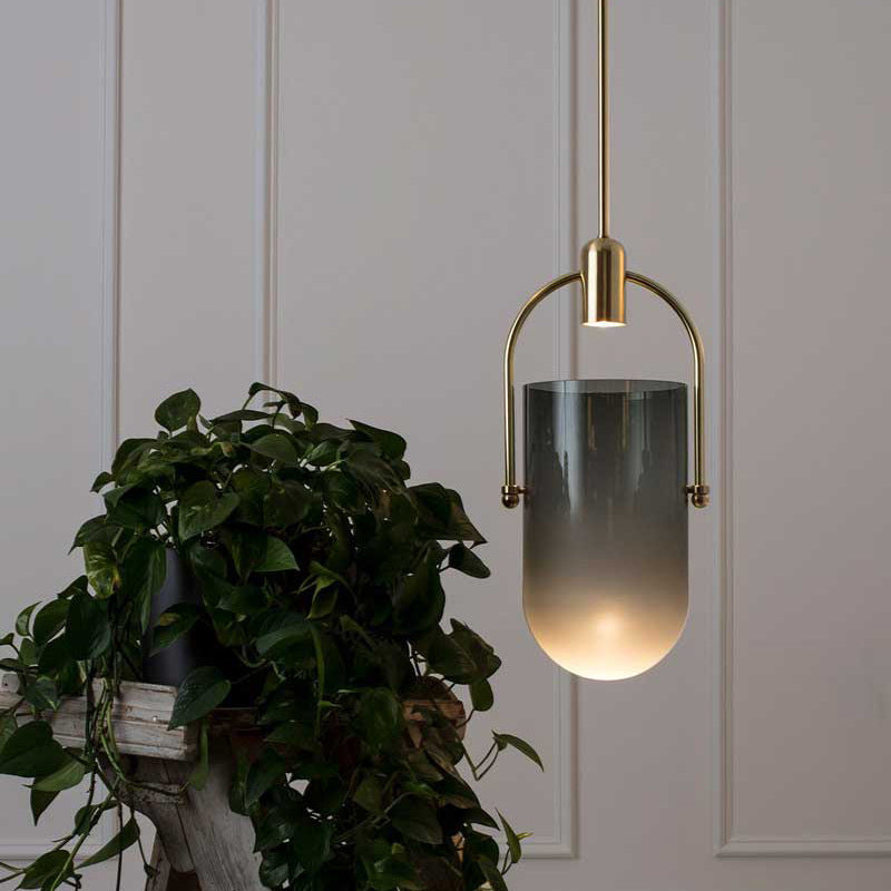 Modern Creative Bucket Shape Glass Pendant Lamp