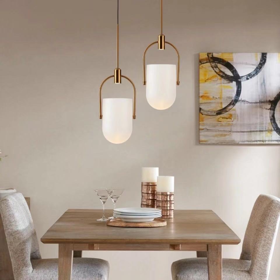 Modern Creative Bucket Shape Glass Pendant Lamp