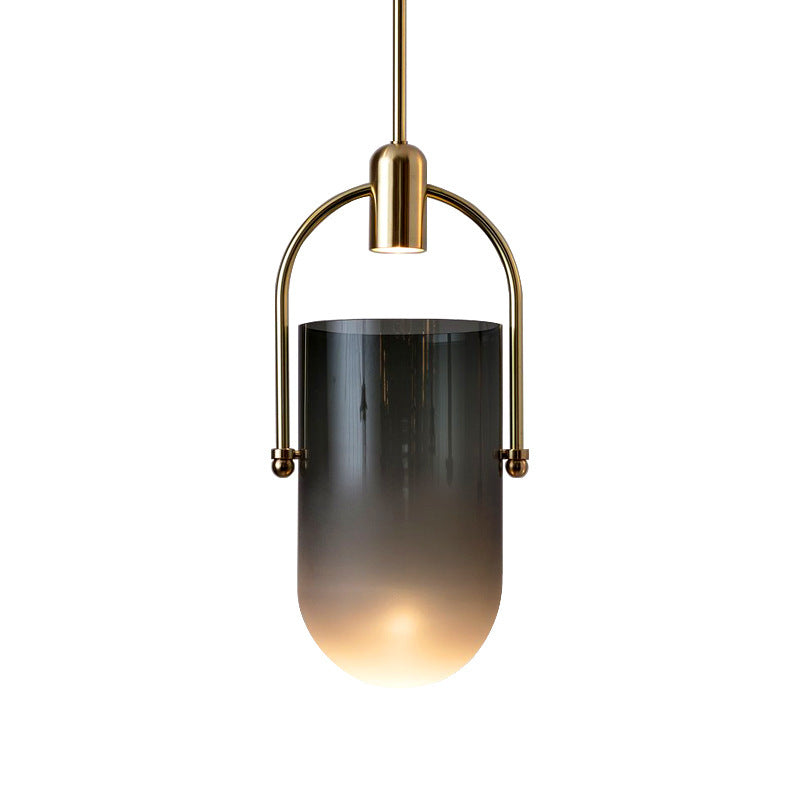 Modern Creative Bucket Shape Glass Pendant Lamp