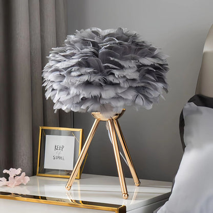 Modern Feather Art Deco Table Lamp