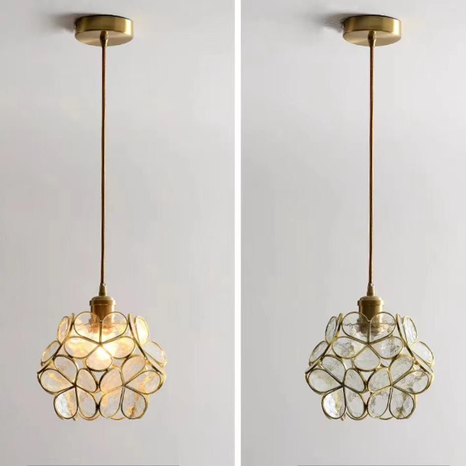 Modern Flower Petal Glass Pendant Lamp