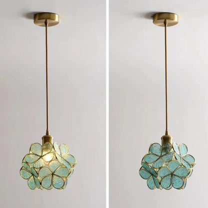 Modern Flower Petal Glass Pendant Lamp