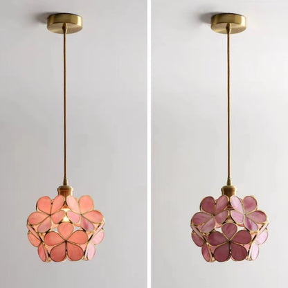 Modern Flower Petal Glass Pendant Lamp