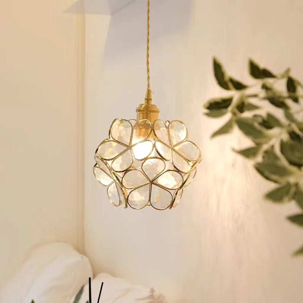 Modern Flower Petal Glass Pendant Lamp