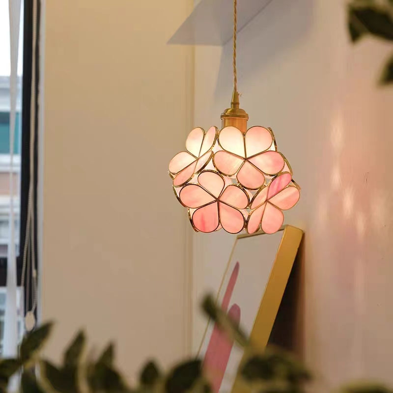 Modern Flower Petal Glass Pendant Lamp