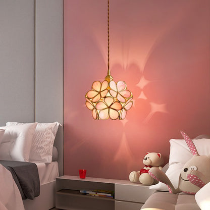 Modern Flower Petal Glass Pendant Lamp