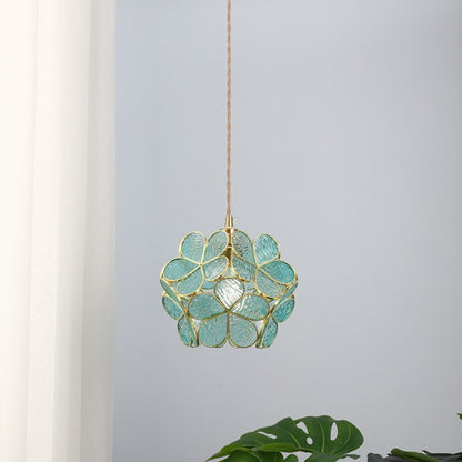 Modern Flower Petal Glass Pendant Lamp