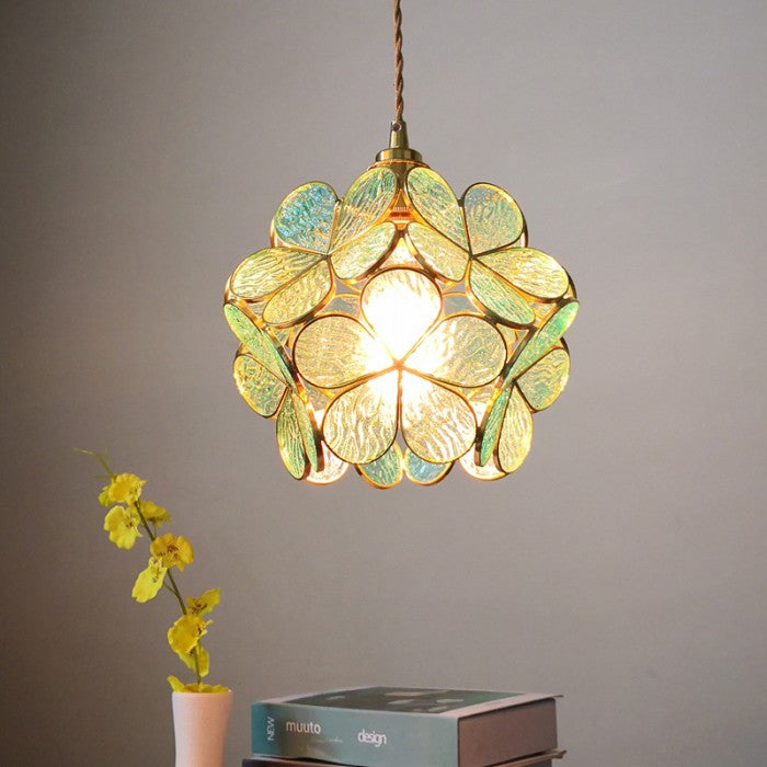 Modern Flower Petal Glass Pendant Lamp