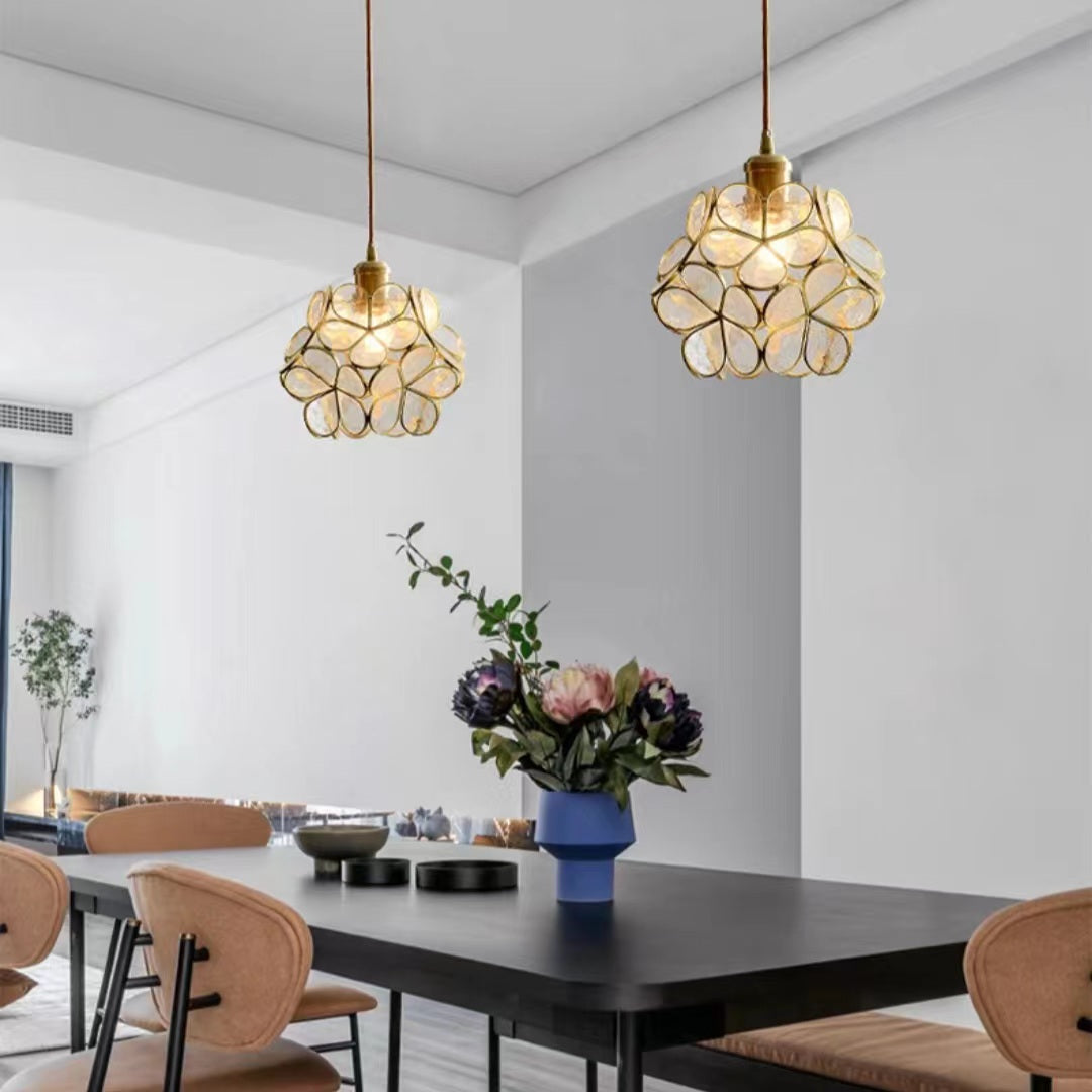 Modern Flower Petal Glass Pendant Lamp