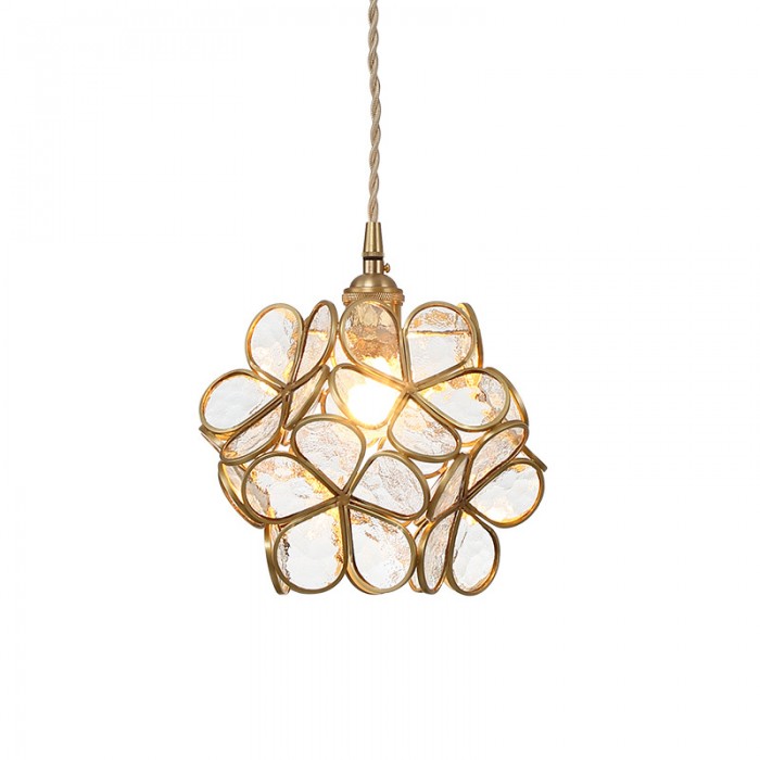 Modern Flower Petal Glass Pendant Lamp