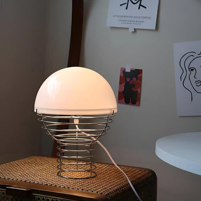Modern Glass Shade and Spiral Base Unusual Table Lamp