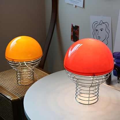 Modern Glass Shade and Spiral Base Unusual Table Lamp