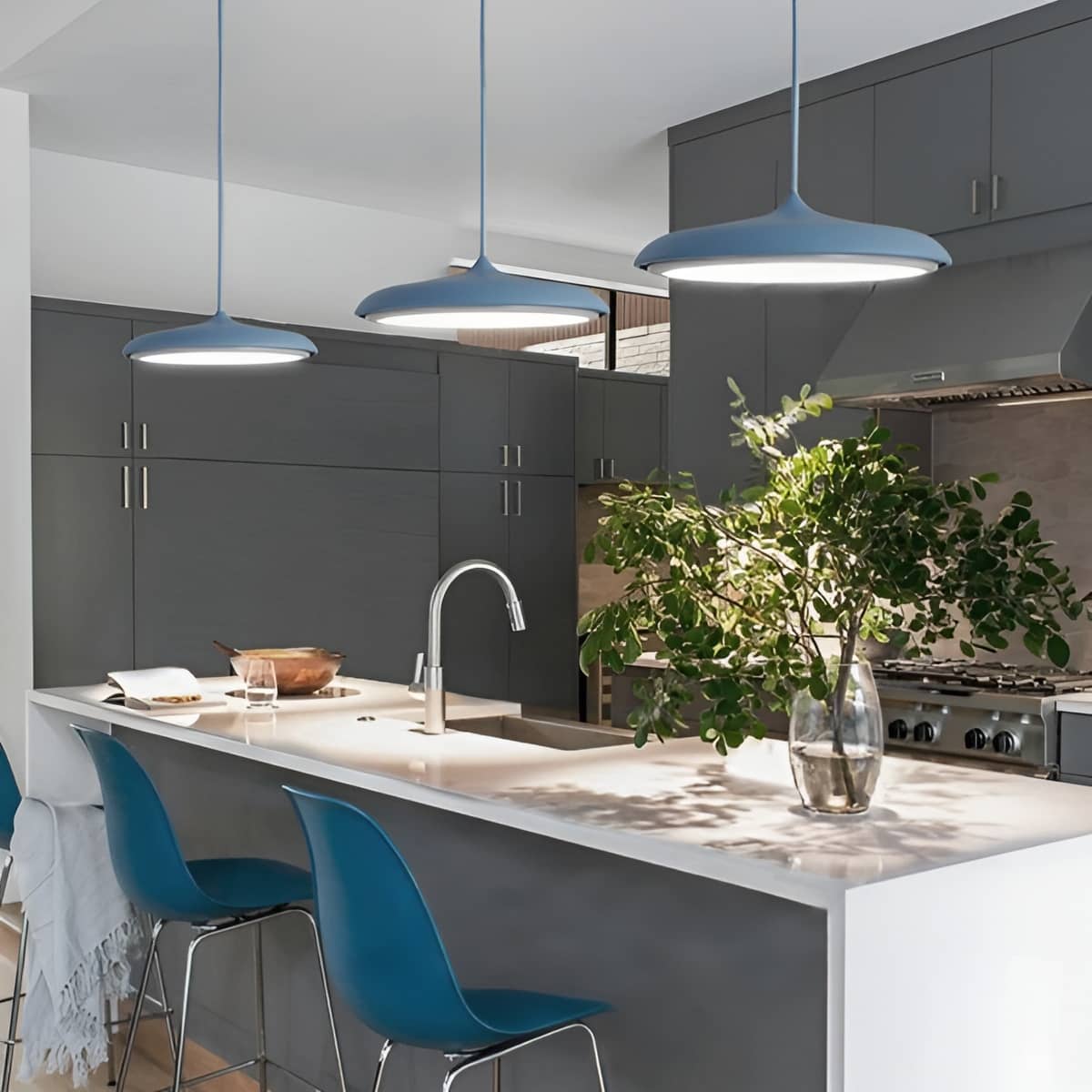 Modern Macaron Disc LED Hanging Lamp