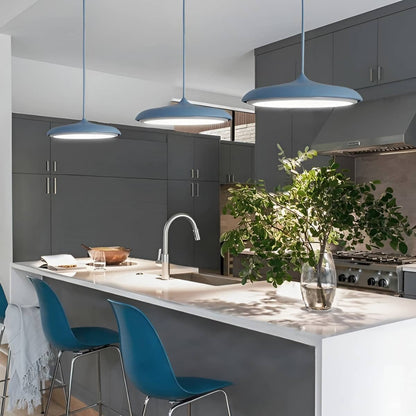 Modern Macaron Disc LED Hanging Lamp