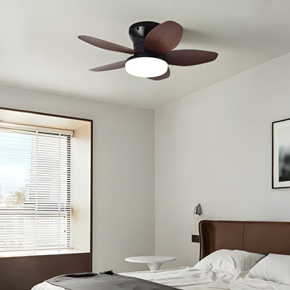 Ventilateur plafond avec lumière et télécommande moderne et minimaliste à 5 pales