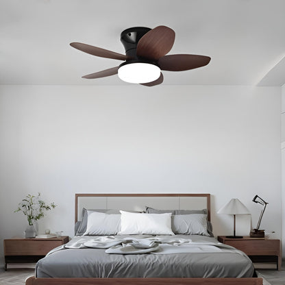 Ventilateur plafond avec lumière et télécommande moderne et minimaliste à 5 pales