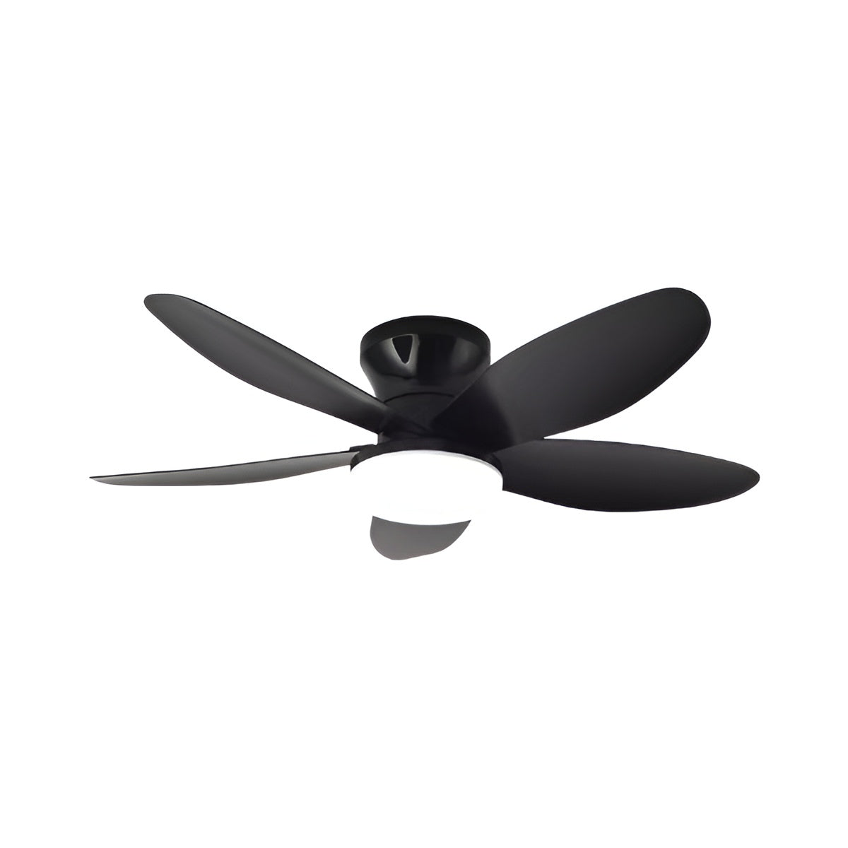 Modern Minimalist Five Blade Remote Ceiling Fan with Light