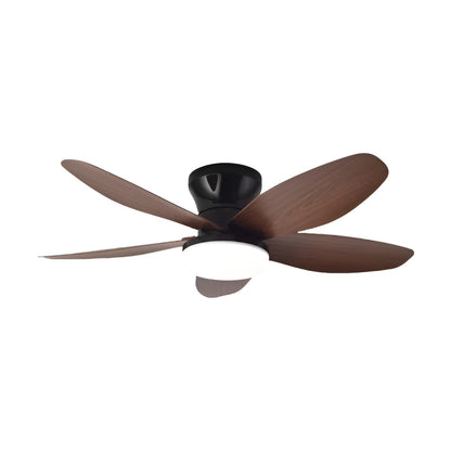 Modern Minimalist Five Blade Remote Ceiling Fan with Light