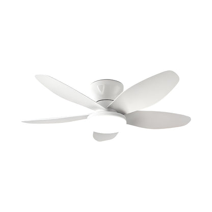 Modern Minimalist Five Blade Remote Ceiling Fan with Light