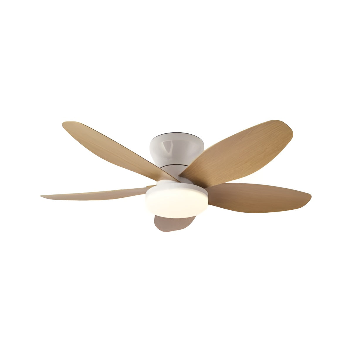 Modern Minimalist Five Blade Remote Ceiling Fan with Light